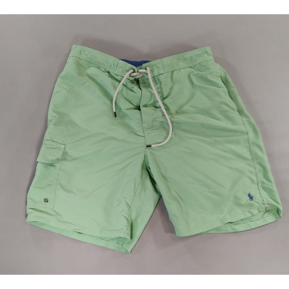 Polo Ralph Lauren Men's XL Lime Green Mesh Lined Swim Trunks Pony Logo Cargo